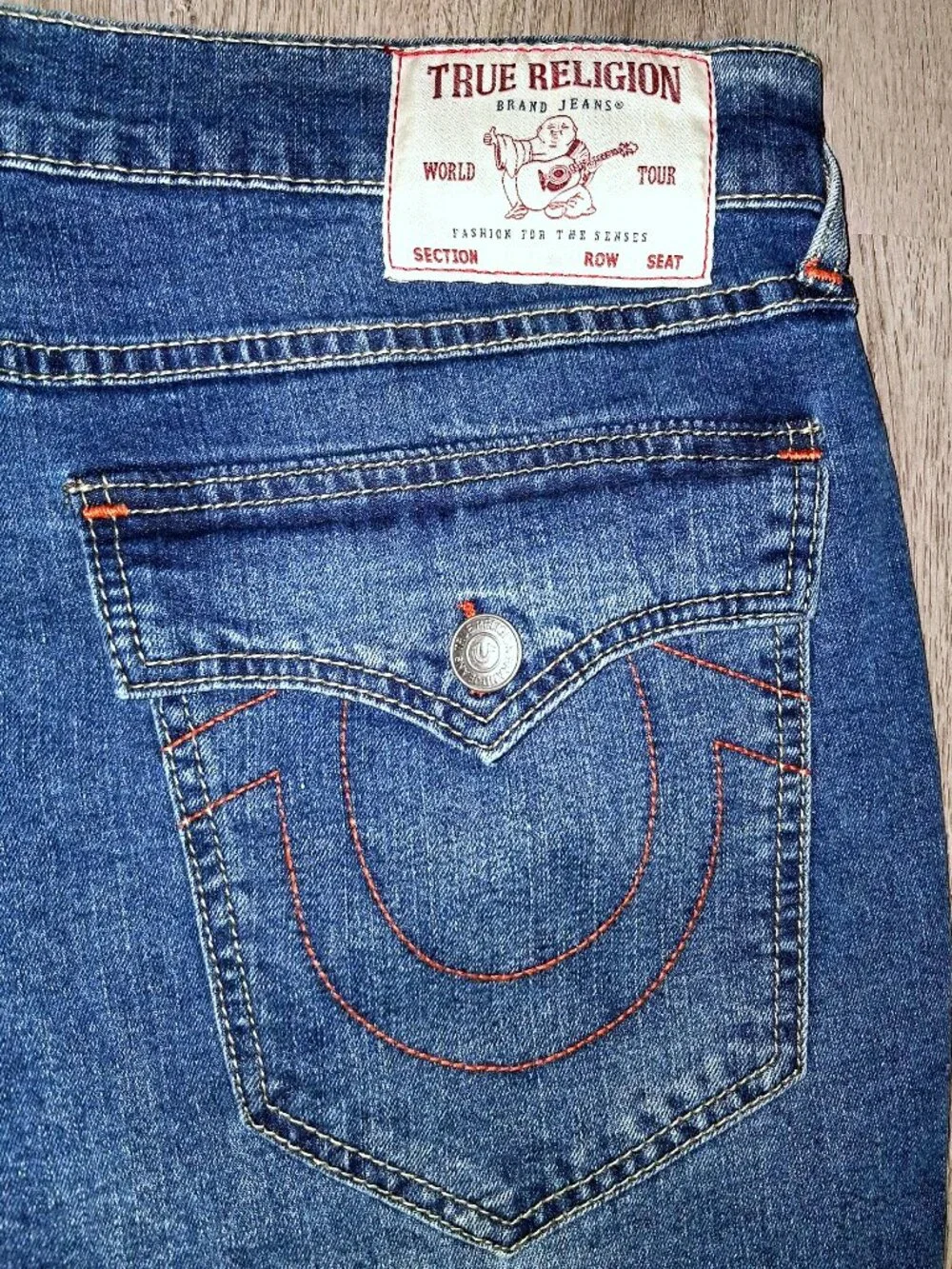 True Religion Geno Relaxed Slim Jeans Men's Size W34 x L32 Flap Back Pockets